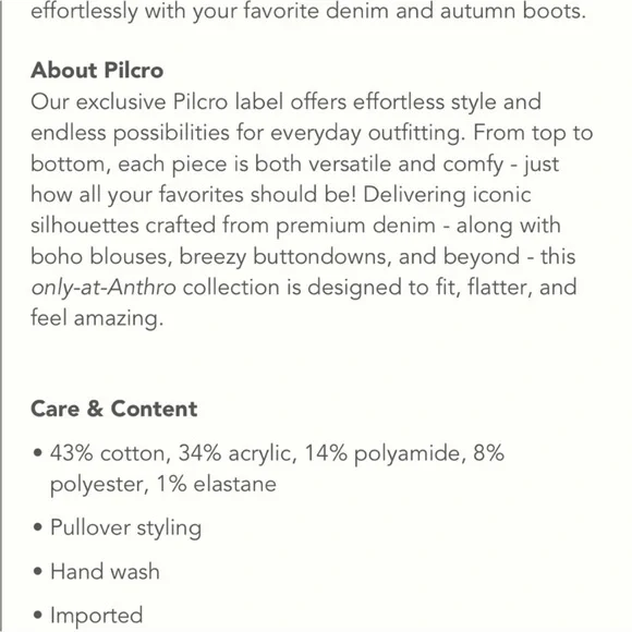 Pilcro tunic sweater pink-orange tan size medium NWT - Picture 9 of 9